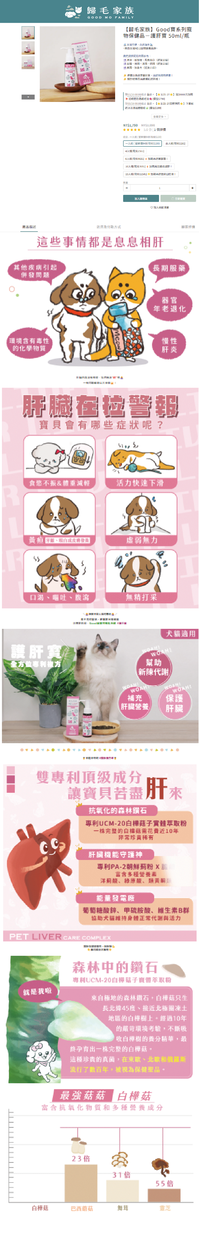 護肝寶銷售頁展示